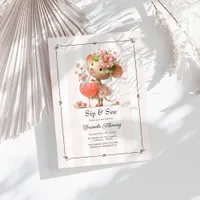 Cottagecore Sip & See Floral Mouse Baby Shower Invitation