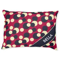 Colorful Dots Pattern Modern Personalized Name Dog Pet Bed