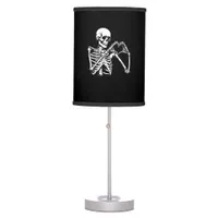 Skeleton Heart Hands Sign Halloween Costume Retro  Table Lamp