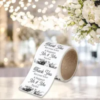 Thank You Floral Wedding Personalized  Square Sticker