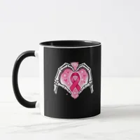 Skeleton Heart Ribbon Awareness Inspirational Desi Mug