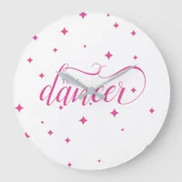 Cute Pink Starry Tiny Dancer Large Clock
