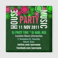 House Music Party Event Promotional  Magnet