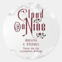 Gothic Roses Cloud Nine Halloween Wedding Classic Round Sticker