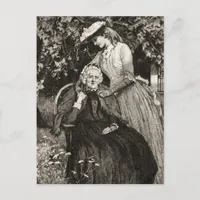 Vintage Elderly Mother and Daughter Postcard