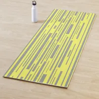 Modern gray and yellow stripes pattern yoga mat