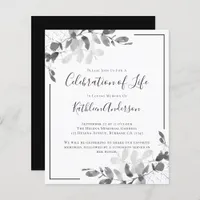 Budget Eucalyptus Celebration of Life Invitation