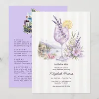 La Dolce Vita Italian Lavender Gin Bach Weekend Invitation