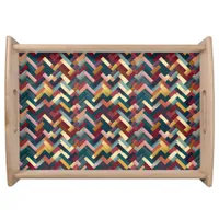 Cozy Autumn Tones Weave Pattern Serving Tray