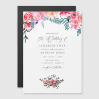 Winter Floral Wedding Magnetic Invitation
