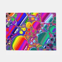 Rainbow Blast Abstract Art   Doormat