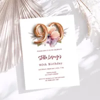 White gold peach floral budget 90th birthday