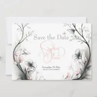 Save the Date | Whimsical Delicate Blush Floral Invitation