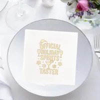 Christmas party spirits taster funny quote foil napkins