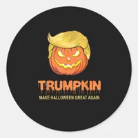 Halloween Trumpkin - Make Halloween Great Again De Classic Round Sticker