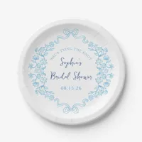  "Tie the Knot" Something Blue Bow Bridal Shower  Paper Plates