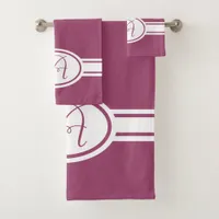 Magenta Haze Monogram Initial Bath Towel Set