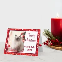 Elegant Red & White Holiday Photo Card