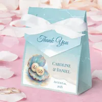 Beach Wedding Pearls Shell Elegant Ocean Theme  Favor Boxes