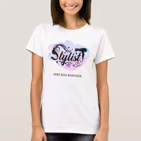 *~* STYLIST Scissors Hair Heart Dryer Pastel AP6   T-Shirt