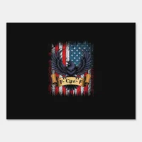 F-Caw-F Crow Bird Retro USA Flag Vintage F-Caw-F Sign