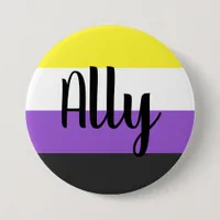 Non-binary Ally flag Button