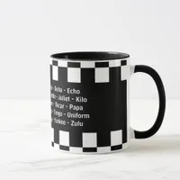 Alpha Bravo Charlie Echo Phonetic Alphabet Mug