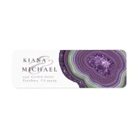 Agate Geode Glitter Wedding Violet ID647 Label