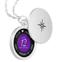 Elegant 12th Silk Wedding Anniversary Celebration Locket Necklace