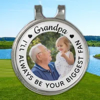 Golfer Biggest Fan - GRANDPA - Personalized Photo Golf Hat Clip