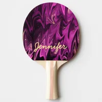 Purple goth pattern monogram ping pong paddle