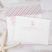 Pink Nautical Anchor Baby Shower Envelope