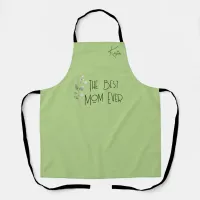 Sage Minimal Floral Best Mom  Apron