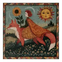 Fairytale Woman and Fox Acrylic Print