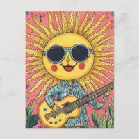 Sunshine Playing Guitar Postcard