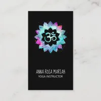 *~* Energy Healing Lotus Mandala Aum Om Symbol Business Card