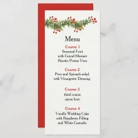 Rustic Boughs of Holly Winter Christmas Wedding Menu