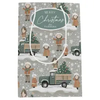 Earth Tones Christmas Pattern#2 ID1009 Medium Gift Bag