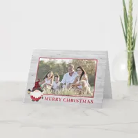 Cute Lumberjack Gnome Custom Christmas Photo Holiday Card