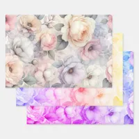 Elegant Rose Blossoms Wrapping Paper Sheets