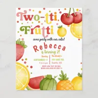 Budget Two-tti Frutti Second Birthday Party Invite