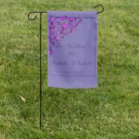 Romantic, Vintage, Antique Purple Wedding Garden Flag