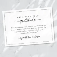 Heartfelt Gratitude Funeral Thank You Card