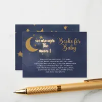 Over the Moon Baby Shower Book Request  Enclosure Card