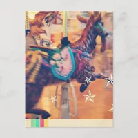 Merry Go Round Goat Holiday Postcard