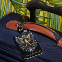 Gold And Silver Eagle Luggage Tag