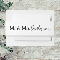 Classic Script Mr & Mrs Invitation Belly Band