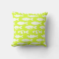 Coastal Chic Modern Beach House Fish Patterned Throw Pillow