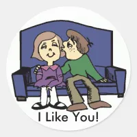 I Like You Valentine Classic Round Sticker