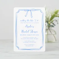 "Something Blue Before I do" Bow Bridal Shower Invitation